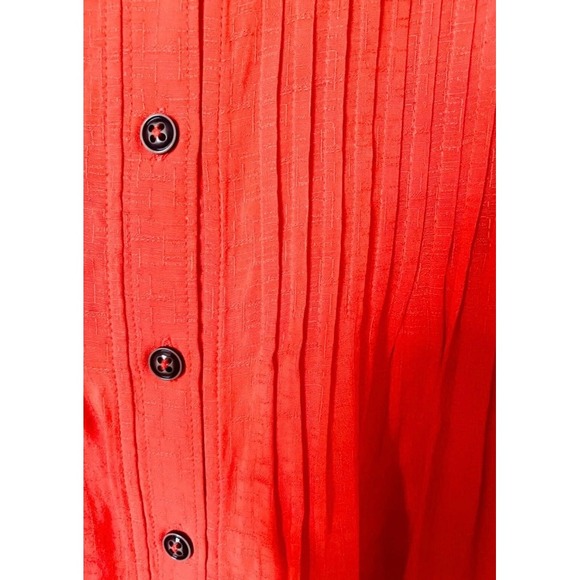 Maeve Anthropologie Orange Pleated Button Front Tank Top Women US 6 - Picture 8 of 11